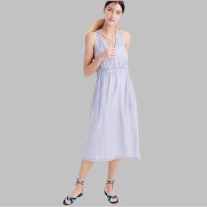 J.Crew Cross Back Blue &‎ White Brunswick Stripe Dress - Women's Size XS